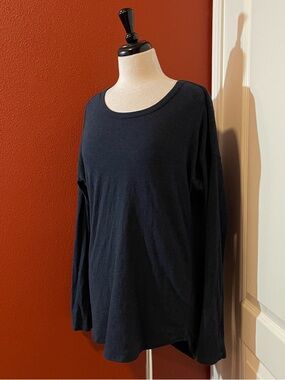 James Perse Women’s Standard Blue USA Made Pullover Lightweight Knit Top
